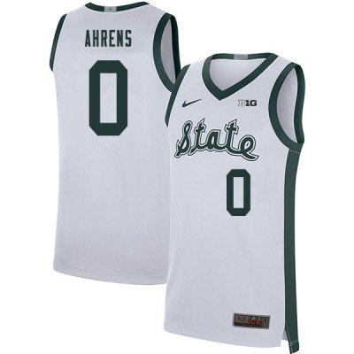 Men Michigan State Spartans NCAA #0 Kyle Ahrens White Authentic Nike Retro Stitched College Basketball Jersey TB32Y50EU